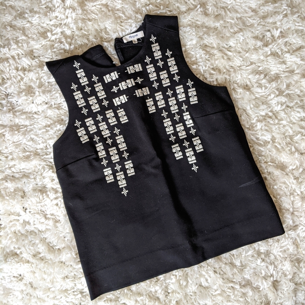 Madewell Top with embroidered print